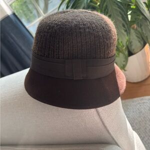 Brown Wool Cloche Hat